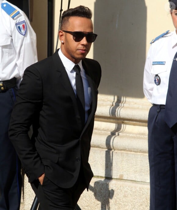 Lewis Hamilton lors des obsèques de Jules Bianchi en la cathédrale Sainte-Réparate à Nice, le 21 juillet 2015