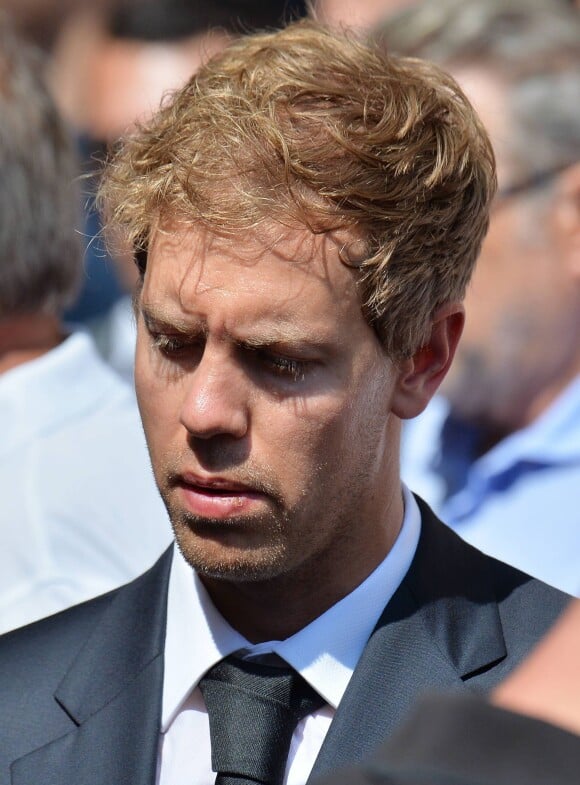 Sebastian Vettel lors des obsèques de Jules Bianchi en la cathédrale Sainte-Réparate de Nice, le 21 juillet 2015