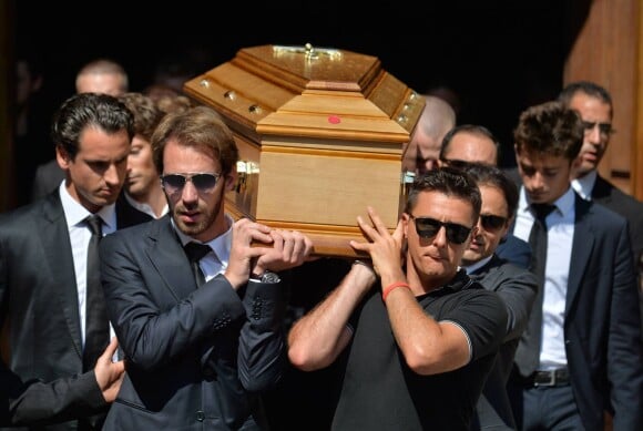 Jean-Eric Vergne, Felipe Massa lors des obsèques de Jules Bianchi en la cathédrale Sainte-Réparate de Nice, le 21 juillet 2015