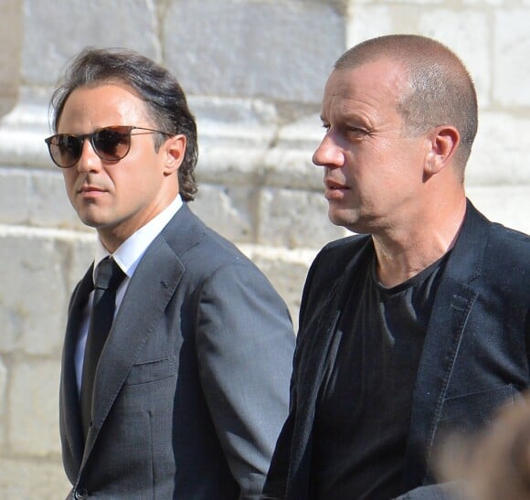 Felipe Massa et Olivier Panis lors des obsèques de Jules Bianchi le 21 juillet 2015 en la cathédrale Sainte-Réparate de Nice