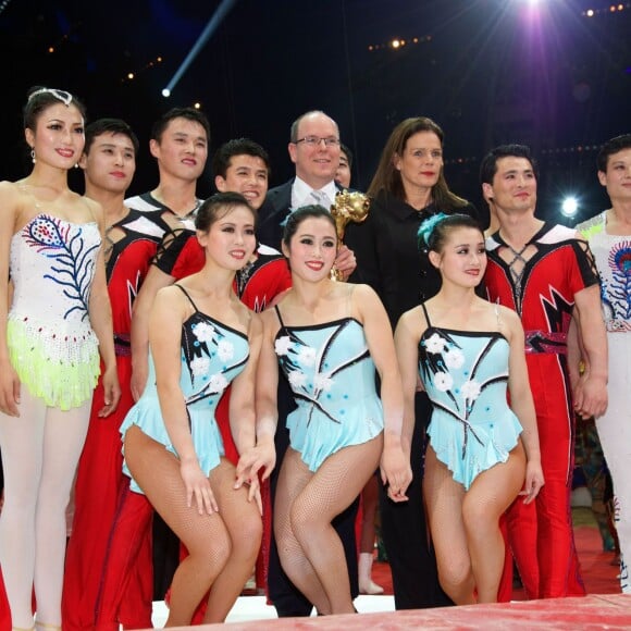 La princesse Stéphanie de Monaco lors de la remise des Clowns du 39e Festival international du cirque de Monte-Carlo le 20 janvier 2015 sous le chapiteau Fontvieille.