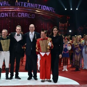 La princesse Stéphanie de Monaco lors de la remise des Clowns du 39e Festival international du cirque de Monte-Carlo le 20 janvier 2015 sous le chapiteau Fontvieille.