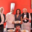 Exclusif - La princesse Stephanie avec le chef Philippe Joannès du Fairmont Monte-Carlo et les Castors lors de la conférence de presse du Circus Dinner Show, jeudi 16 juillet 2015.