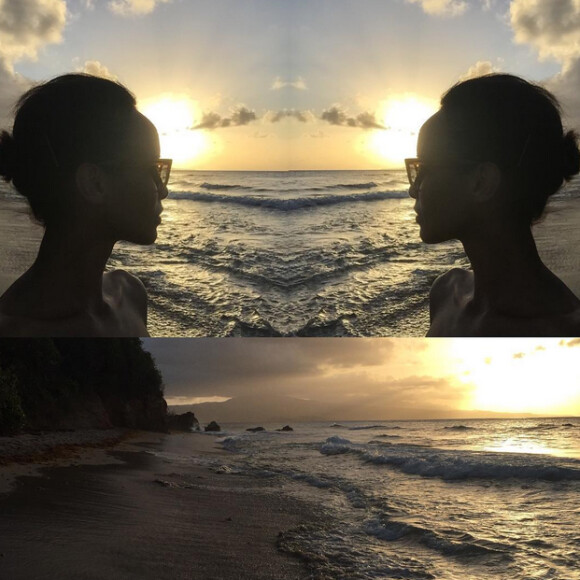 La belle Sonia Rolland en vacances en Martinique. Juillet 2015.