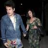 Katy Perry et John Mayer sont alles diner au restaurant "Osteria Mozza" a Hollywood. Le 4 janvier 2013 