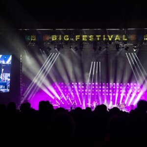 Exclusif - Johnny Hallyday en concert au Big Festival à Biarritz le 17 juillet 2015.