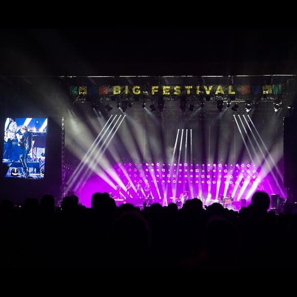 Exclusif - Johnny Hallyday en concert au Big Festival à Biarritz le 17 juillet 2015.