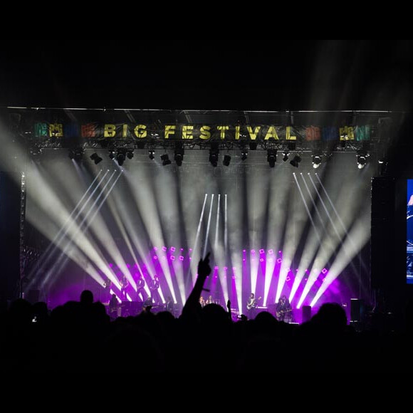 Exclusif - Johnny Hallyday en concert au Big Festival à Biarritz le 17 juillet 2015.