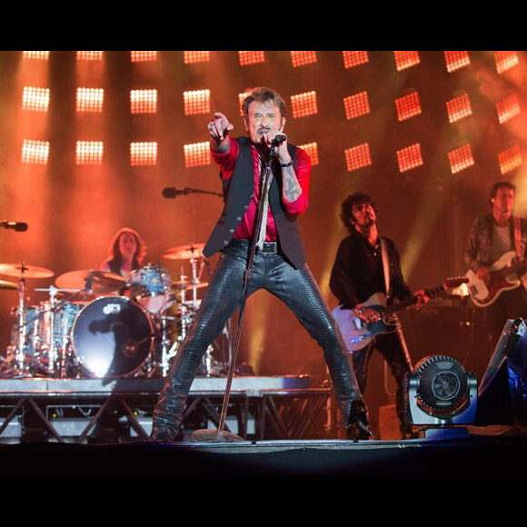 Exclusif - Johnny Hallyday en concert au Big Festival à Biarritz le 17 juillet 2015.