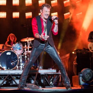 Exclusif - Johnny Hallyday en concert au Big Festival à Biarritz le 17 juillet 2015.