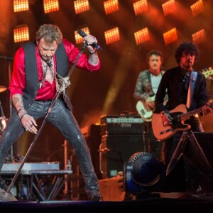 Exclusif - Johnny Hallyday en concert au Big Festival à Biarritz le 17 juillet 2015.