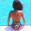Malika Ménard en vacances en Croatie. Elle ose le maillot de bain sauvage. Juillet 2015.