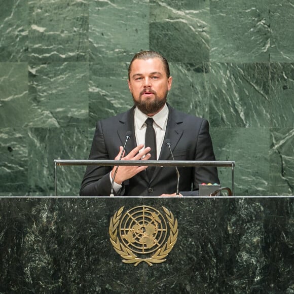 Leonardo DiCaprio - Conférence sur le changement climatique à l'ONU, New York le 23 septembre 2014. 