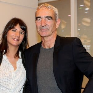 Estelle Denis, Raymond Domenech - Soirée d'inauguration des nouvelles Renault Espace et Clio lors du salon de l'automobile au Parc des Expositions de la porte de Versailles à Paris le 2 octobre 2014.