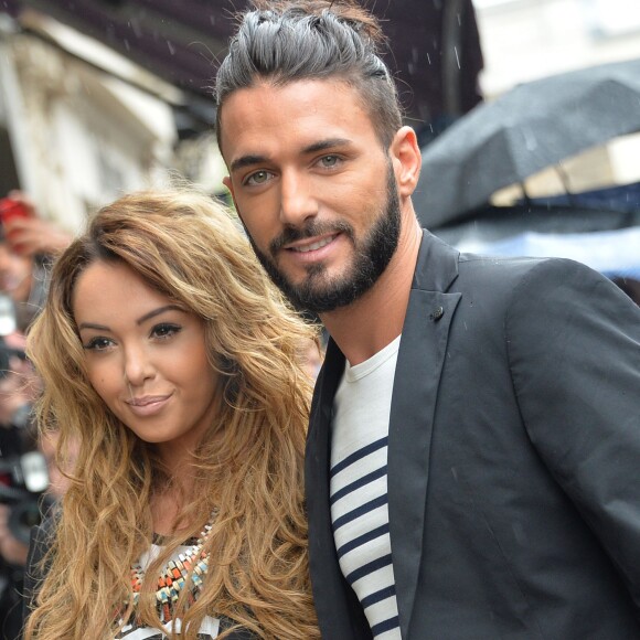 Nabilla Benattia et Thomas Vergara - Arrivées des people au défilé de mode, collection Haute Couture automne-hiver 2014/2015 "Jean Paul Gaultier" au showroom Jean Paul Gaultier à Paris. Le 9 juillet 2014