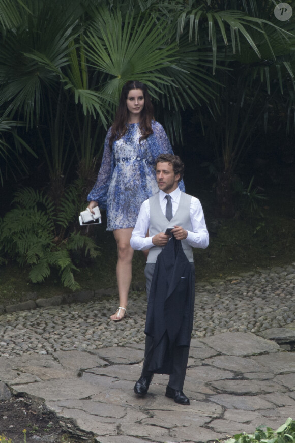 Lana Del Rey et son compagnon Francesco Carrozini - Arrivées au mariage religieux de Pierre Casiraghi et Beatrice Borromeo sur les Iles Borromées, sur le Lac Majeur, le 1er août 2015.