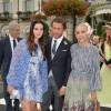 Lana Del Rey, son compagnon Francesco Carrozzini et Franca Sozzani (mère de Francesco Carrozzini) - Sorties des invités de l'hôtel Borromeo à Stresa pour se rendre au mariage religieux de Pierre Casiraghi et Beatrice Borromeo sur les Iles Borromées, sur le Lac Majeur, le 1er août 2015.