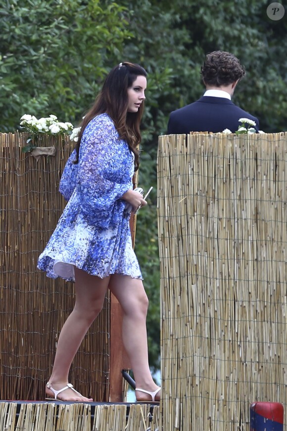 Lana Del Rey au mariage religieux de Pierre Casiraghi et Beatrice Borromeo sur les Iles Borromées, sur le Lac Majeur, le 1er août 2015.