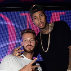 Exclusif - M. Pokora et Tyga au VIP Room à Saint-Tropez, le 5 août 2015.