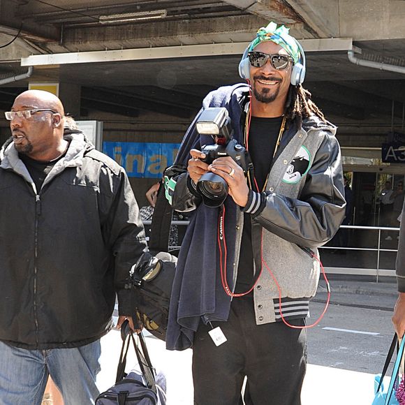 Snoop Dogg (Snoop Lion) - People à l'arrivée à l'aéroport de Nice pour le festival de Cannes. Le 18 mai 2015  