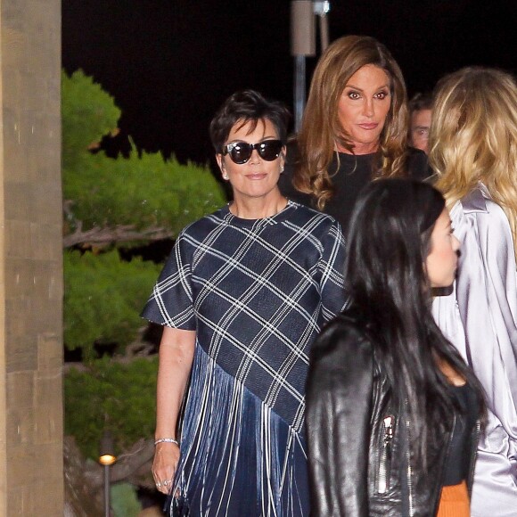 Caitlyn et Kris Jenner au restaurant Nobu pour les 18 ans de Kylie Jenner en famille, Malibu, Los Angeles, le 7 aout 2015