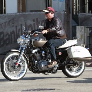 Exclusif - Billy Joel à moto dans Miami en janvier 2012