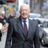 L'ancien président Jimmy Carter, arrive dans les studios de l'émission "Late Show With David Letterman" à New York. Le 24 mars 2014