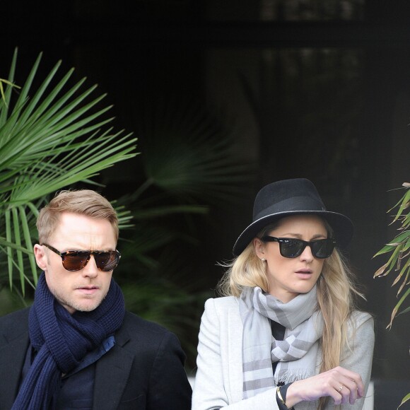 Ronan Keating et sa fiancée Storm Uechtritz à la sortie des studios ITV à Londres le 3 mars 2015