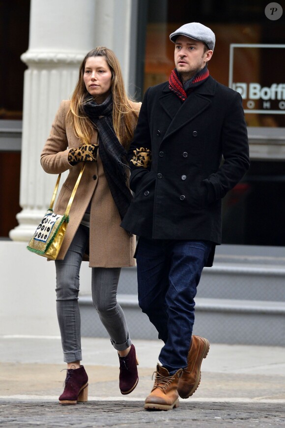 Justin Timberlake et Jessica Biel à New York le 1er mars 2013.