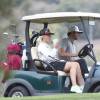 Exclusif - Jennie Garth et son nouveau mari Dave Abrams se sont offerts une partie de golf, à Toluca Lake, le 6 août 2015.