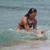Exclusif - Michelle Rodriguez à la plage avec Mohammed Al Turki et d'autres amis à Formentera, le 9 août 2015.
