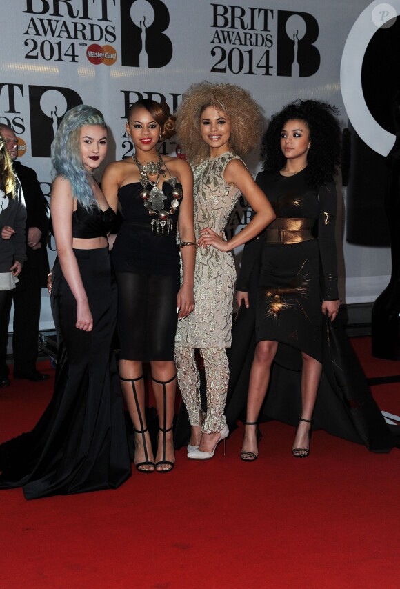 Little Mix - Soirée des "Brit Awards 2014" en partenariat avec MasterCard à Londres, le 19 février 2014. 