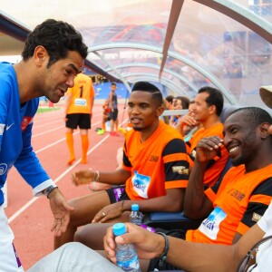 Jamel Debbouze, Samuel Eto'o et Didier Drogba - Match de football de bienfaisance au profit de l'association d'aide aux enfants Al Karam à Marrakech dans le cadre du Marrakech du Rire 2015 le 14 juin 2015  