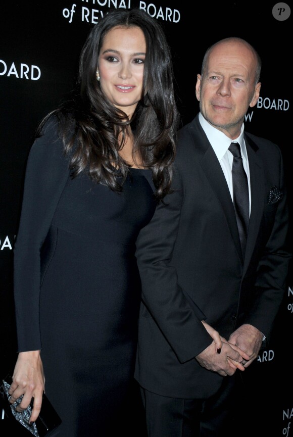 Emma Heming et Bruce Willis au gala "National Board of Review" à New York, le 6 janvier 2015