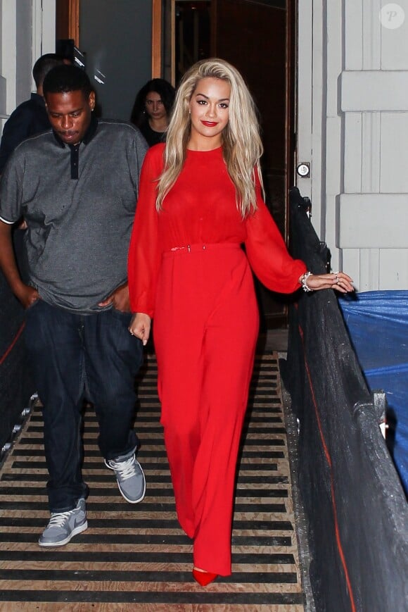Rita Ora à la sortie du restaurant Nobu à New York, le 12 août 2015 