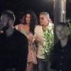 George Clooney et sa femme Amal Alamuddin Clooney quittent un restaurant de Ibiza avec Cindy Crawford et son mari Rande Gerber le 22 août 2015.