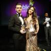 Leila et Aymeric (Secret Story 8) - Soirée "Public Buzz Awards 2015" au Showcase à Paris le 1er avril 2015.