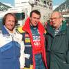 Jacques Laffite, Stéphane Peterhansel et Guy Ligier à Chamonix, le 28 janvier 1998.