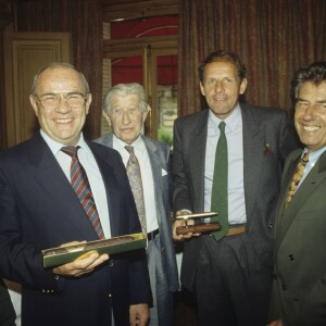 Guy Ligier, Patrick Poivre d'Arvor et Philippe Gildas à Paris en juin 1991.