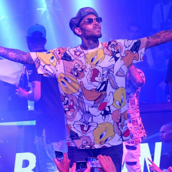 Exclusif - Chris Brown au Gotha club à Cannes le 30 juillet 2015.