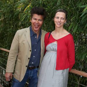 Igor Bogdanoff et sa femme Amélie de Bourbon Parme (enceinte) - People au village des Internationaux de France de tennis de Roland Garros à Paris, le 31 mai 2014.