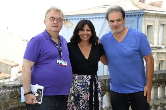 Dominique Besnehard, Anne Hidalgo et Raphaël Mezrahi - Personnalités lors du 8e festival du film francophone d'Angoulême. Le 27 août 2015