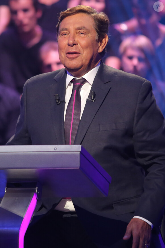 Exclusif - Jean-Pierre Foucault, lors du tournage de l'émission spéciale des 15 ans de Qui veut gagner des millions ? (tournage le lundi 31 août 2015, diffusion le samedi 5 septembre 2015 à 20h55 sur TF1).