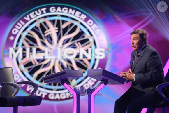 Exclusif - Jean-Pierre Foucault, lors du tournage de l'émission spéciale des 15 ans de Qui veut gagner des millions ? (tournage le lundi 31 août 2015, diffusion le samedi 5 septembre 2015 à 20h55 sur TF1).
