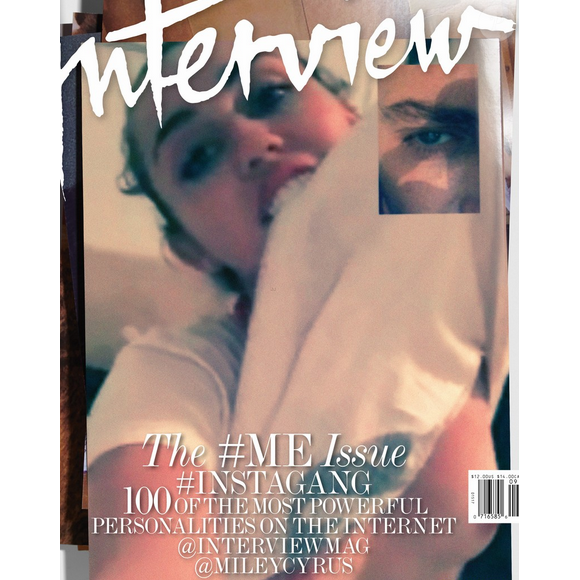 Miley Cyrus en couverture du dernier numéro du magazine Interview.