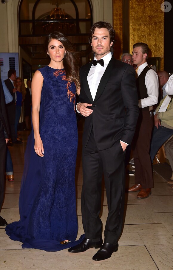 Ian Somerhalder et sa femme Nikki Reed quittent l'hôtel Majestic lors du 68ème festival international du film de Cannes. Le 20 mai 2015