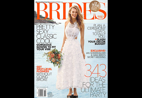 Tous les détails du mariage de Ian Somerhalder et Nikki Reed dans le nouveau numéro du magazine Brides en kiosques le 8 septembre aux Etats-Unis.