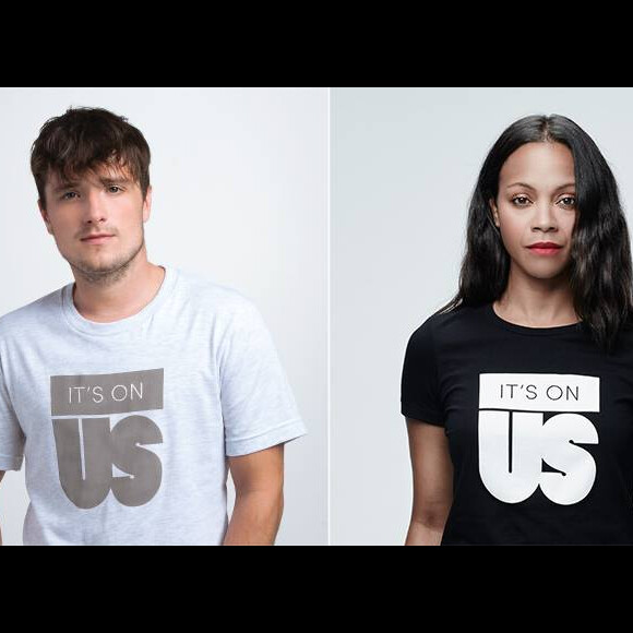Zoe Saldana et Josh Hutcherson posent pour une affiche de la campagne It's On Us.