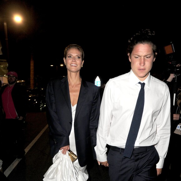 Heidi Klum, Vito Schnabel - Soirée Roberto Cavalli sur son yatch sur le port de Cannes lors du 67ème festival de Canes le 21 mai 2014.