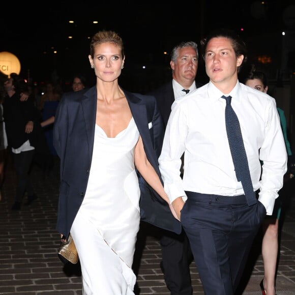 Heidi Klum et son compagnon Vito Schnabel - Soirée Roberto Cavalli sur son yatch sur le port de Cannes lors du 67ème festival de Canes le 21 mai 2014.